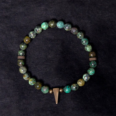 Buddha Stones Vintage Distressed Design Turquoise Copper Balance Bracelet - image 2