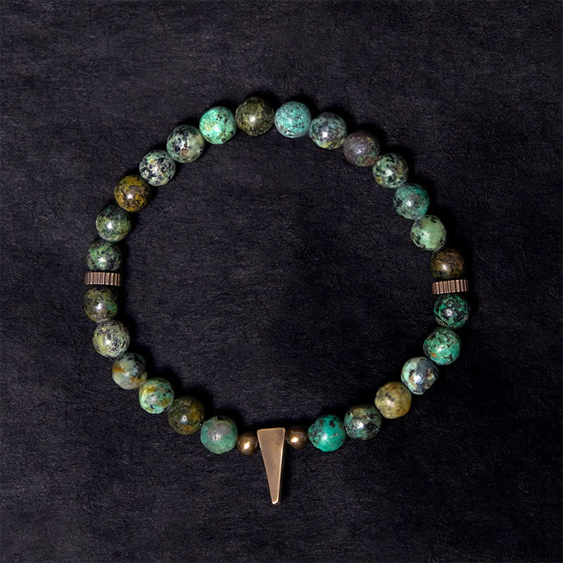 Buddha Stones Vintage Distressed Design Turquoise Copper Balance Bracelet - image 2