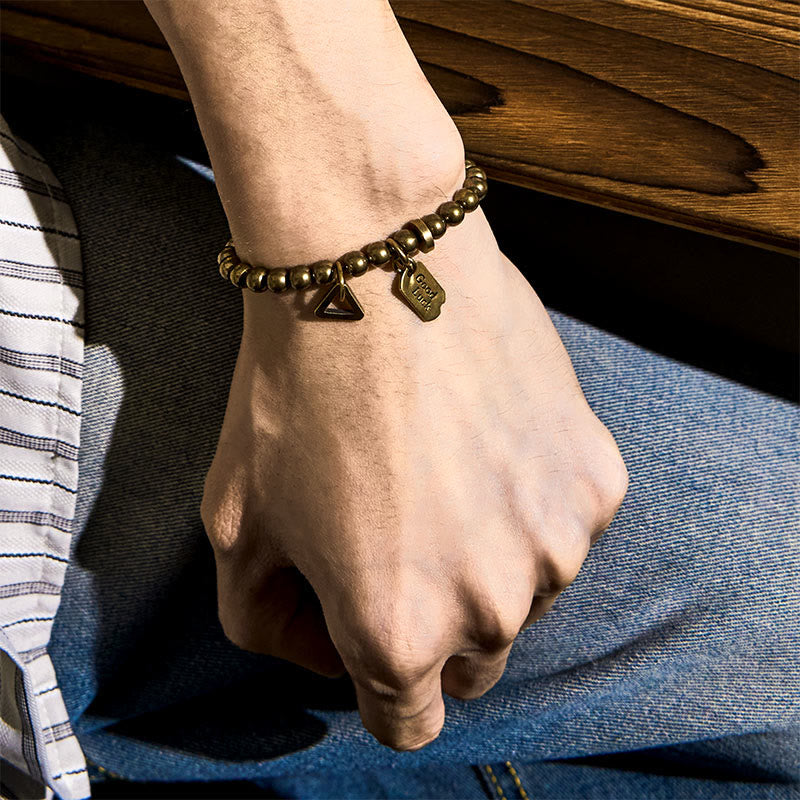 Buddha Stones "Wishing You Good Luck Always" Pure Copper Brass Bracelet Includes Gift Message Card - image 9