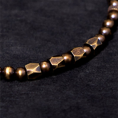 Buddha Stones Vintage Distressed Simple Design Copper Brass Beads Wealth Bracelet - image 3