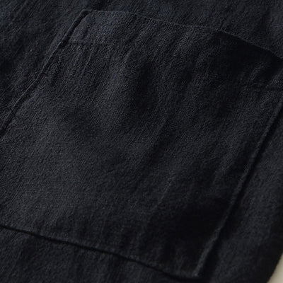 Buddha Stones Solid Color Men's Buttons Long Sleeve Cotton Linen Shirt With Pockets - image 14