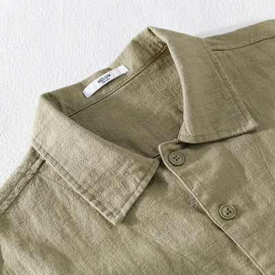 Buddha Stones Commute Fall Solid Color Lapel Men's Long Sleeve Cotton Linen Shirt With Pocket - image 27