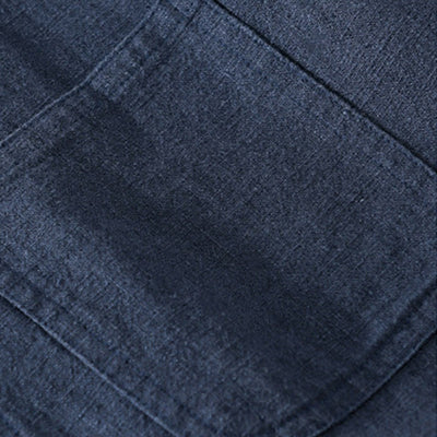 Buddha Stones Commute Fall Solid Color Lapel Men's Long Sleeve Cotton Linen Shirt With Pocket - image 19