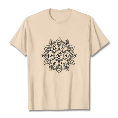 Buddha Stones Mandala Flower Om Mani Padme Hum Sanskrit Mantra Tee T-shirt - Bisque - 2XL - image 11