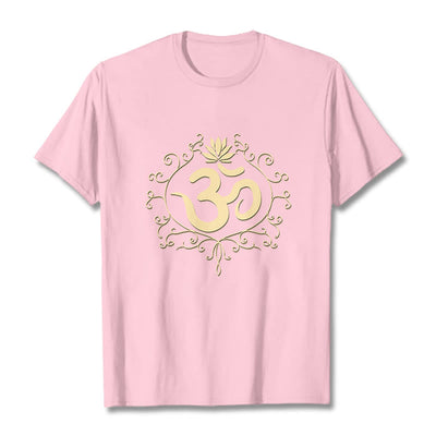 Buddha Stones Om Symbol Vines Lotus Flower Tee T-shirt - LightPink - 2XL - image 15