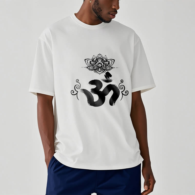 Buddha Stones Om Symbol Sanskrit Floral Tee T-shirt - image 2