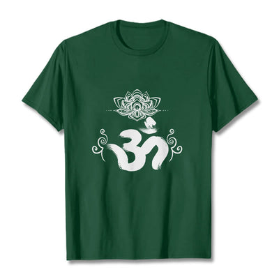 Buddha Stones Om Symbol Sanskrit Floral Tee T-shirt - ForestGreen - 2XL - image 5