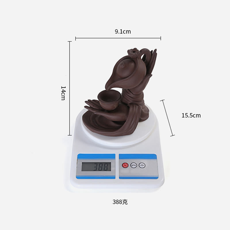 Buddha Stones Buddha Hand Holding Teapot Cup Ceramic Backflow Smoke Fountain Healing Incense Burner Decoration - image 21