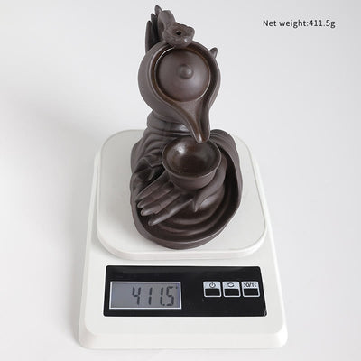 Buddha Stones Buddha Hand Holding Teapot Cup Ceramic Backflow Smoke Fountain Healing Incense Burner Decoration - image 11