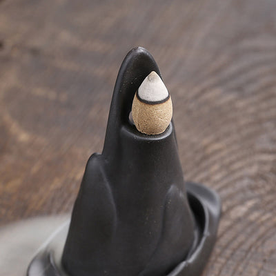 Buddha Stones Little Monk Mountains Flowing Water Purple Clay Ceramic Healing Backflow Incense Burner Decoration - image 10