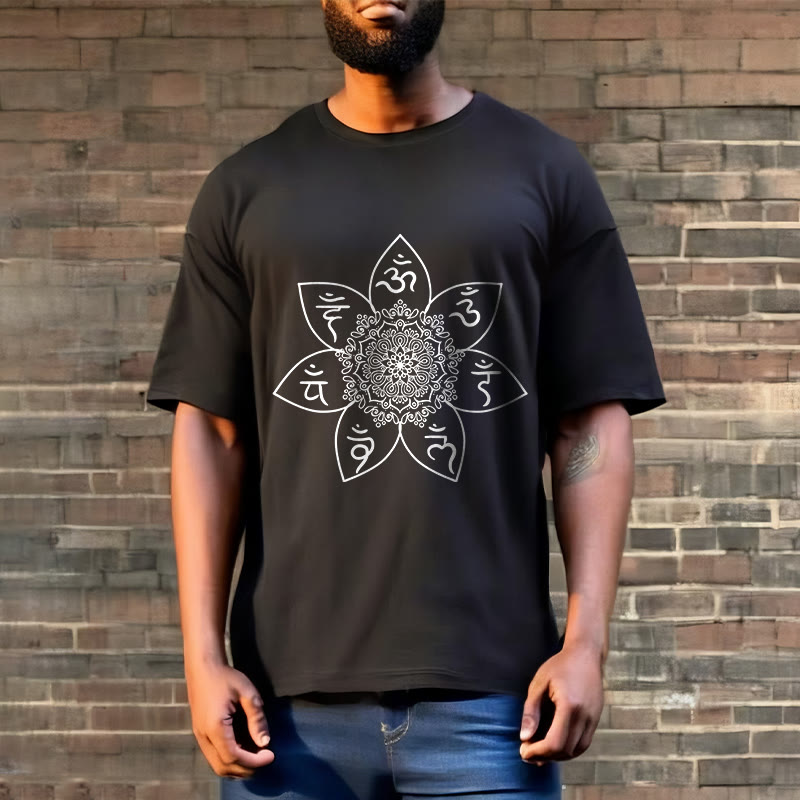 Buddha Stones Mandala Om Mani Padme Hum Pattern Tee T-shirt - image 6