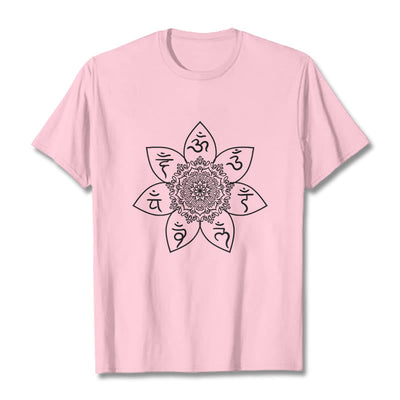 Buddha Stones Mandala Om Mani Padme Hum Pattern Tee T-shirt - LightPink - 2XL - image 13