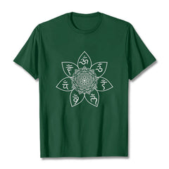 Buddha Stones Mandala Om Mani Padme Hum Pattern Tee T-shirt - ForestGreen - 2XL - image 1