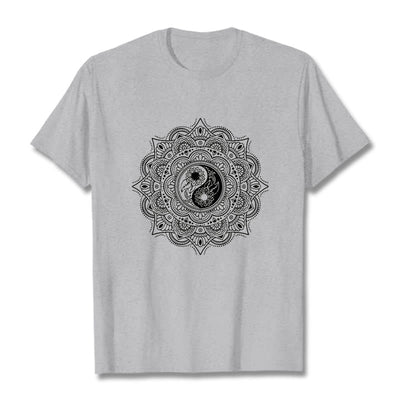Buddha Stones Mandala YinYang Symbol Pattern Tee T-shirt - LightGrey - 2XL - image 20