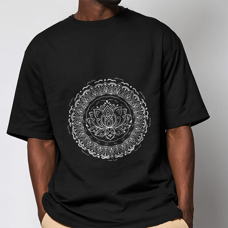 Buddha Stones Mandala Lotus Flower Pattern Tee T-shirt - image 6