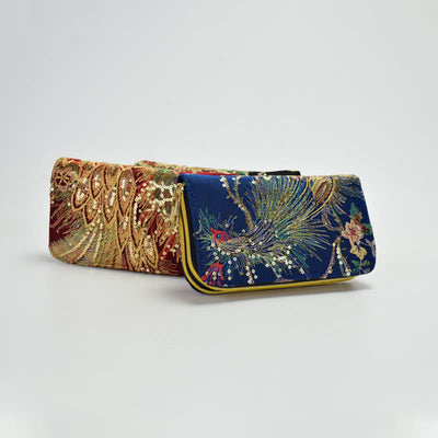 Foviel Peacock Double-sided Embroidery Cash Holder Wallet Shopping Purse