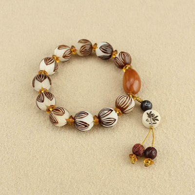 Buddha Stones Tibetan Mala White Bodhi Seed Peace Bracelet - image 2