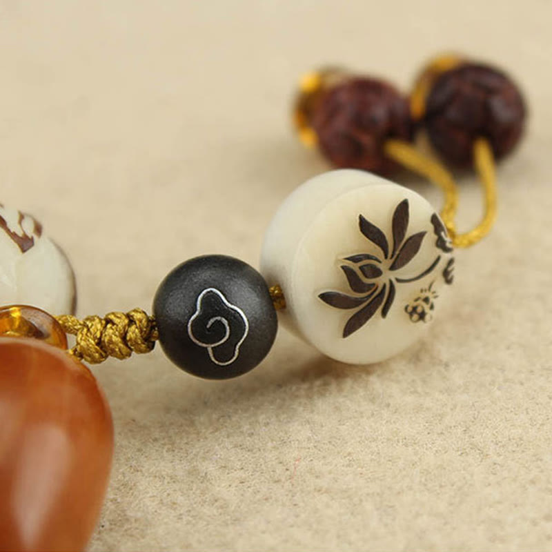 Buddha Stones Tibetan Mala White Bodhi Seed Peace Bracelet - image 13