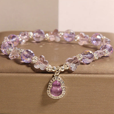 Buddha Stones Butterfly Gourd Amethyst Citrine Labradorite Balance Bracelet - Amethyst(Wrist Circumference: 18cm) - image 1