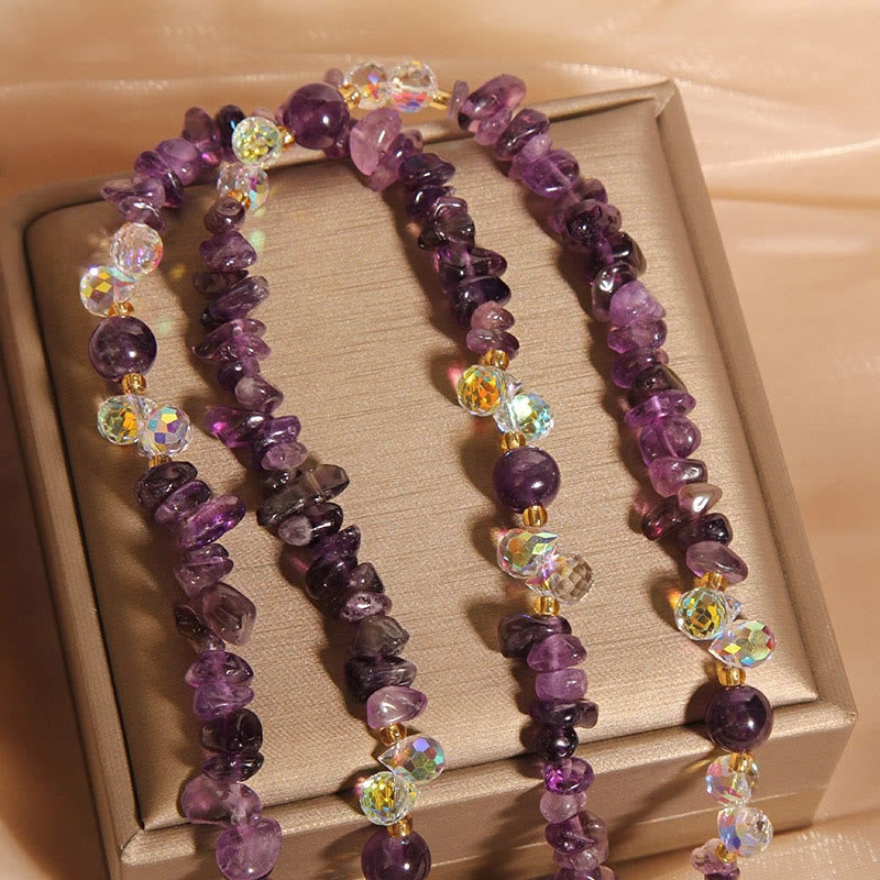 Buddha Stones Butterfly Flower Amethyst Strawberry Quartz Balance Necklace Pendant - image 4