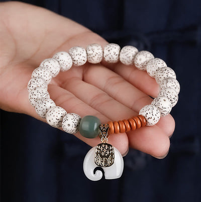Buddha Stones Hand PolishedStar Moon Bodhi Seed Elephant Pattern Inner Peace Bracelet - image 9