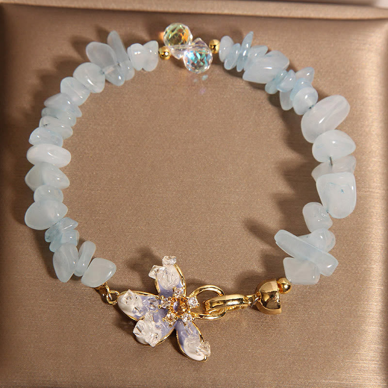 Buddha Stones Natural Irregular Gravel Amethyst Blue Crystal Wisteria Balance Bracelet - Blue Crystal(Wrist Circumference: 15-19cm) - image 5