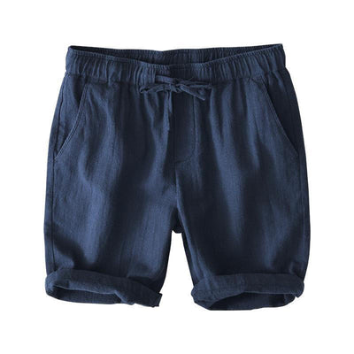 Buddha Stones Summer Solid Color Drawstring Elastic Waist Men's Ramie Linen Cotton Shorts With Pockets - image 32