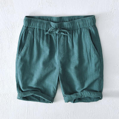 Buddha Stones Summer Solid Color Drawstring Elastic Waist Men's Ramie Linen Cotton Shorts With Pockets - Teal - US/UK/AU44，EU54 (4XL) - image 21