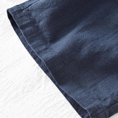 Buddha Stones Summer Solid Color Drawstring Elastic Waist Men's Ramie Linen Cotton Shorts With Pockets - image 31