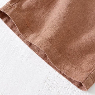 Buddha Stones Summer Solid Color Drawstring Elastic Waist Men's Ramie Linen Cotton Shorts With Pockets - image 37