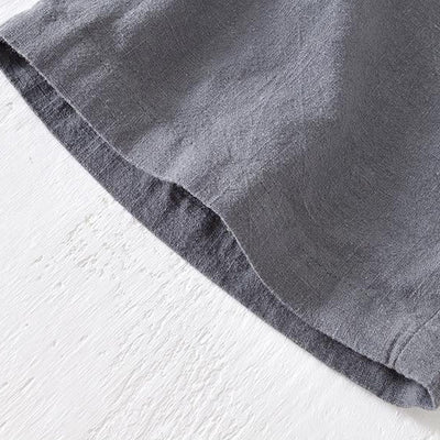 Buddha Stones Summer Solid Color Drawstring Elastic Waist Men's Ramie Linen Cotton Shorts With Pockets - image 20