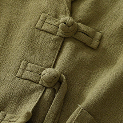 Buddha Stones Women's Cotton Linen Frog-Button Long Sleeve Jacket With Pockets - image 10