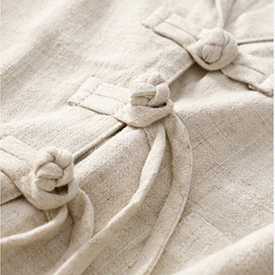 Buddha Stones Women's Cotton Linen Frog-Button Long Sleeve Jacket With Pockets - image 21
