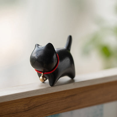Foviel Green Sandalwood Small Leaf Red Sandalwood Cute Cat Animals Soothing Peace Decoration