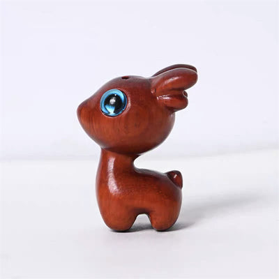 Foviel Green Sandalwood Small Leaf Red Sandalwood Cute Cat Animals Soothing Peace Decoration