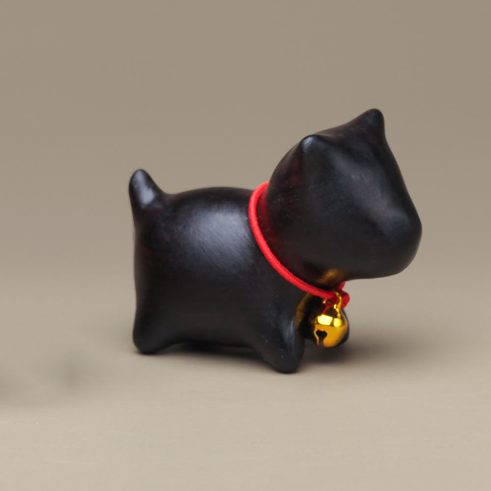 Foviel Green Sandalwood Small Leaf Red Sandalwood Cute Cat Animals Soothing Peace Decoration