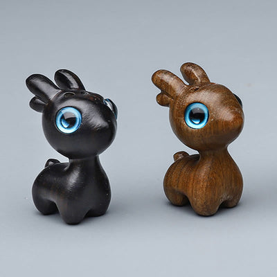 Foviel Green Sandalwood Small Leaf Red Sandalwood Cute Cat Animals Soothing Peace Decoration