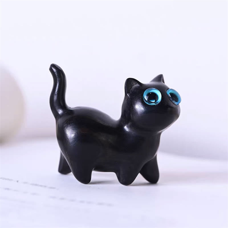 Foviel Green Sandalwood Small Leaf Red Sandalwood Cute Cat Animals Soothing Peace Decoration
