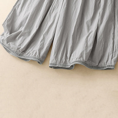 Buddha Stones Casual Hem Hollow Design Women's Cotton 7-8 Length Wide Leg Pants With Pockets - image 14