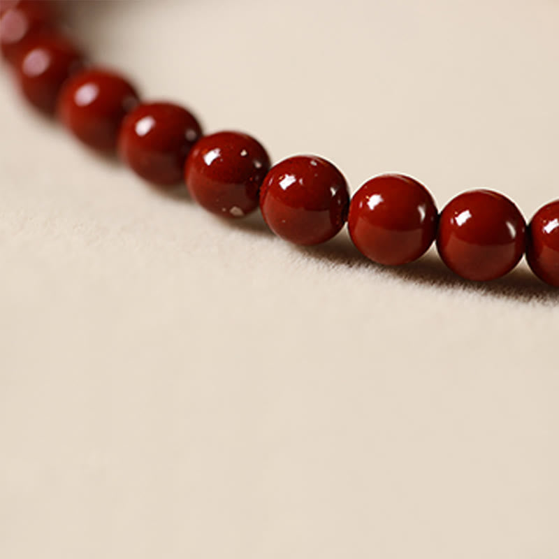 Buddha Stones Natural Cinnabar Pink Crystal Strawberry Quartz Lucky Koi Fish Blessing Bracelet - image 16