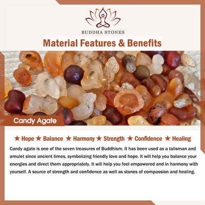 Buddha Stones Natural Nine Tailed Fox Orange Candy Agate Healing Bracelet - image 9
