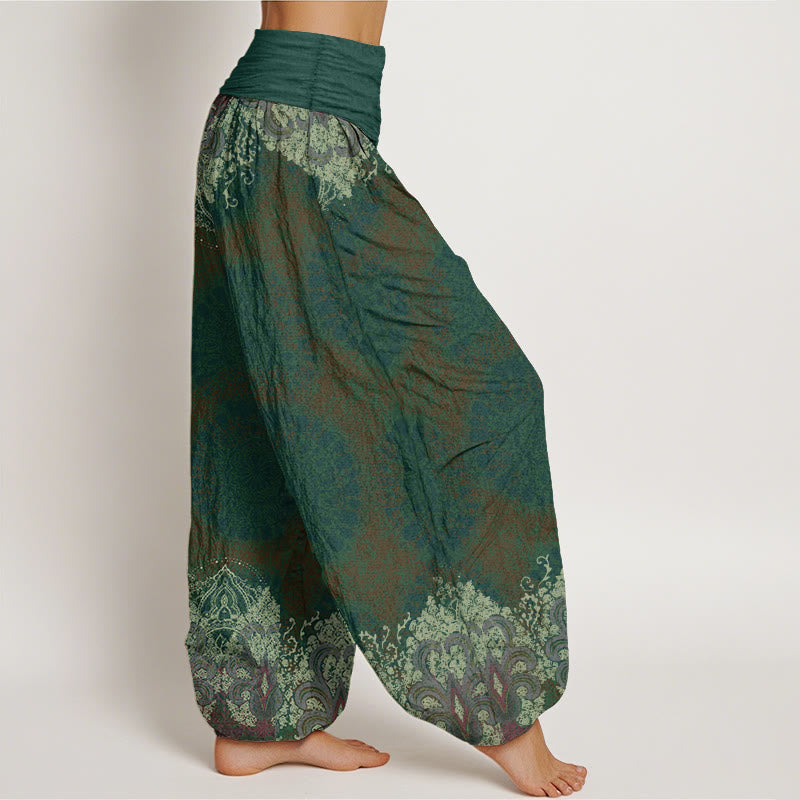 Buddha Stones Pure Cotton Casual Lycoris Radiata Mandala Pattern Women's Elastic Waist Harem Pants - image 11