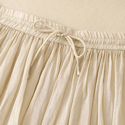 Buddha Stones Summer Solid Color Elastic Waist Drawstring Women's Skirt - image 23