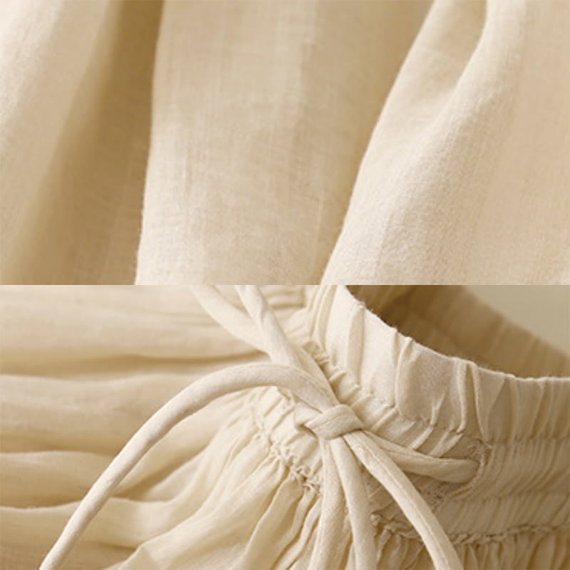 Buddha Stones Summer Solid Color Elastic Waist Drawstring Women's Skirt - image 28