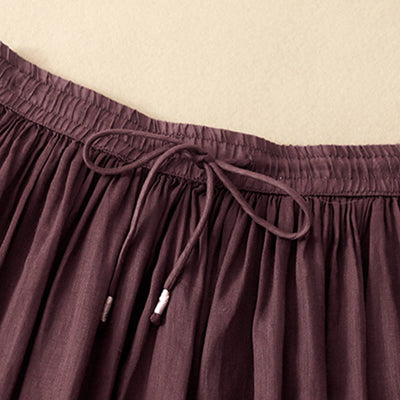 Buddha Stones Summer Solid Color Elastic Waist Drawstring Women's Skirt - image 18