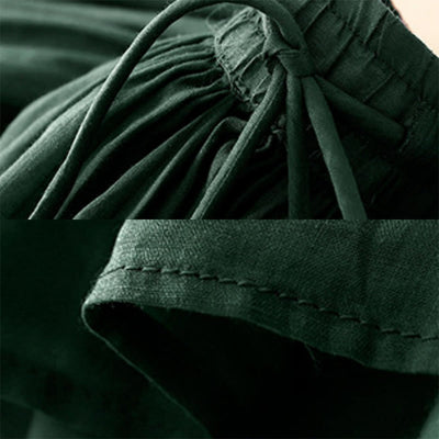 Buddha Stones Summer Solid Color Elastic Waist Drawstring Women's Skirt - image 8
