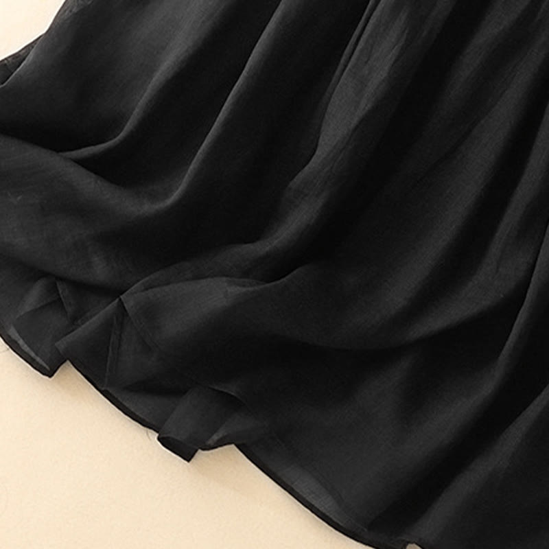Buddha Stones Summer Solid Color Elastic Waist Drawstring Women's Skirt - image 16