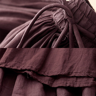 Buddha Stones Summer Solid Color Elastic Waist Drawstring Women's Skirt - image 20