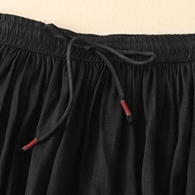 Buddha Stones Summer Solid Color Elastic Waist Drawstring Women's Skirt - image 14