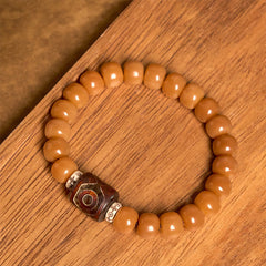 Bracelet Foviel en perles de Dzi et graines de Bodhi tibétaines pour éloigner les mauvais esprits
